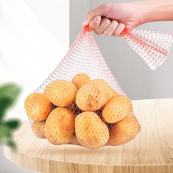100 stk. gjenbrukbare nettingposer, 30 cm stor nettingpose, svært egnet for frukt, grønnsaker, sjømat og barn