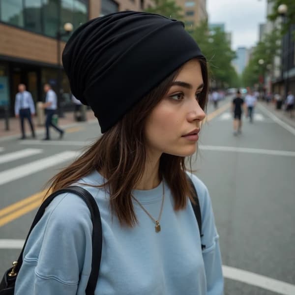 Moisture-Wicking Bamboo Sleep Cap, Skin-Friendly Adjustable Beanie for Women Men, Stretchy Full Head Coverage Chemo Hat, Lightweight Breathable