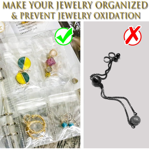 Smyckesförvaringslåda Transparent Smyckesförvaringsbok Lämplig för Halsband Armband Ringhållare med Liten Transparent Dragkedjeväska