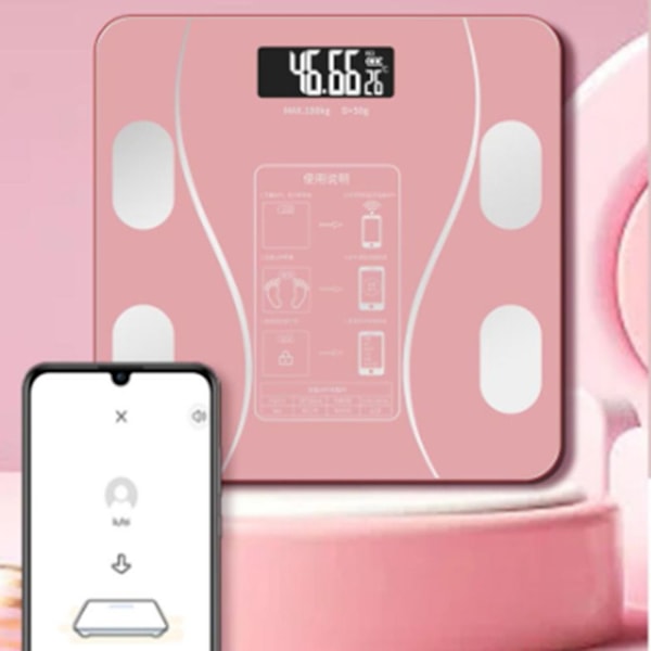 Digital badrumsvåg med kroppsfett och BMI-monitor, VIT White