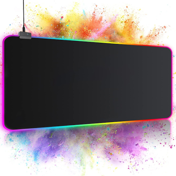 GMS-X5 RGB Gaming Musemåtte med LED-lys i 7 farver black 660