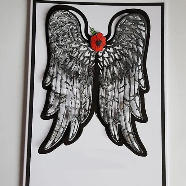 Ängelvingar Metalstanser DIY Scrapbooking Kort Prægning Håndværk Skabelon Mengxi Silver