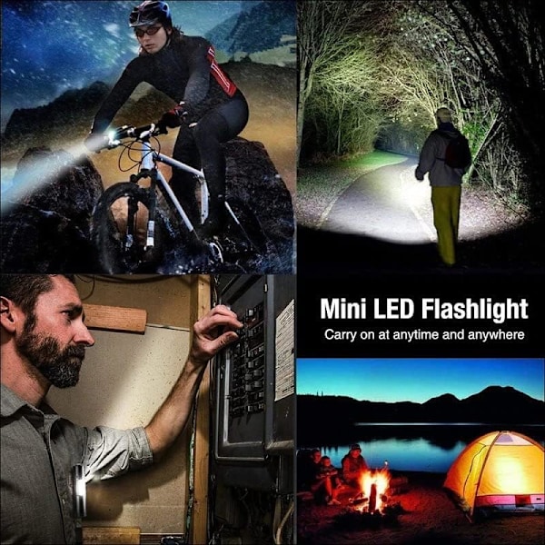 2-pack uppladdningsbar LED-ficklampa, kraftfull, professionell