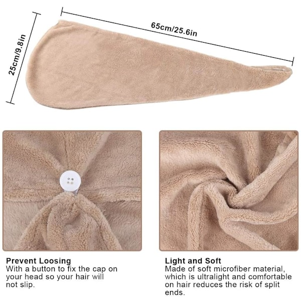 Hårhandduk Turban, 2-pack Turban Hårhandduk