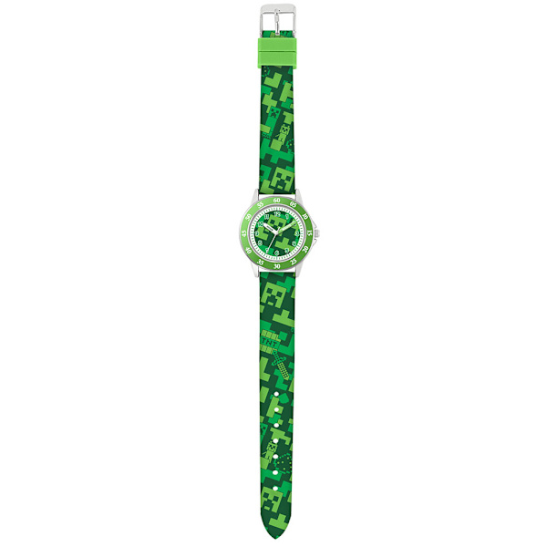 Minecraft Creeper Analog Klocka Grön Vit One Size[GPA] Green/White One Size