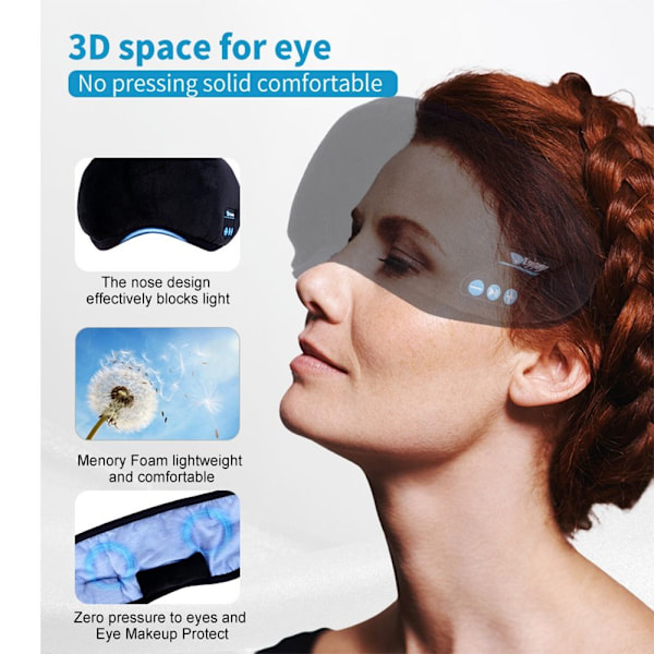 Langaton Bluetooth-stereonauhakkuiset kuulokkeet, unimaski, harmaa gray
