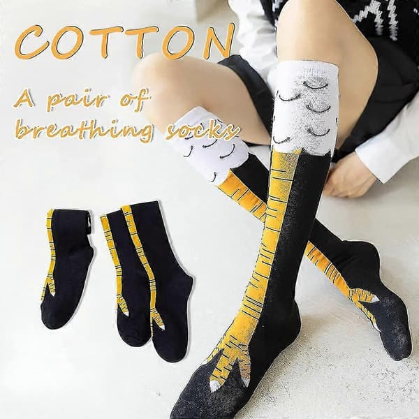 Morsomme kyllingfotsokker til fester og gaver mid-calf Black Yellow Claw