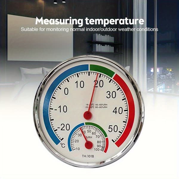 Färgkodad inomhus- och utomhustermometerhygrometer med väggfäste White 1