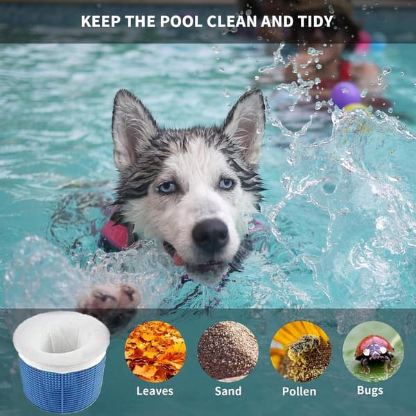 30x Pool Skimmerstrømper, Genanvendeligt Filter til Hår, Blade og Pollen, Nedgravede Pools