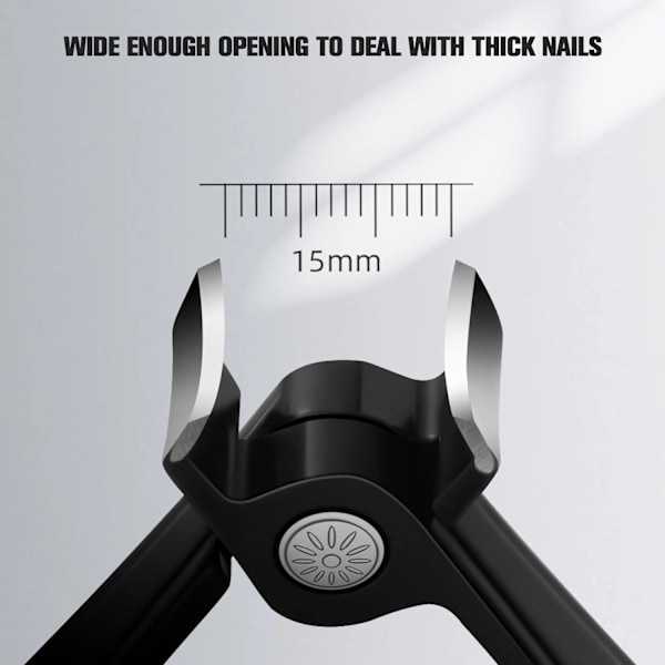 Stor Nagelklippare för Tjocka Naglar med Metallnagelfil - 15mm Bred Käke Nagelklippare för Hårda Naglar