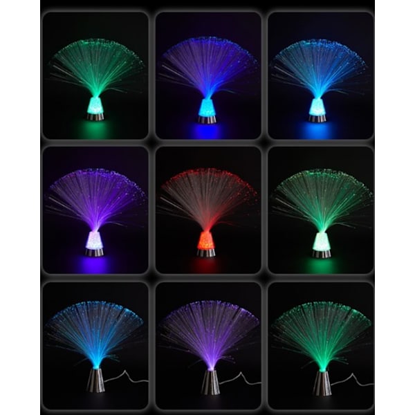 Fiberoptisk lampe med farveskiftende LED-lys Glacier night