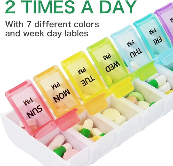 Daglig pilleæske til morgen- og aftendoser Colour