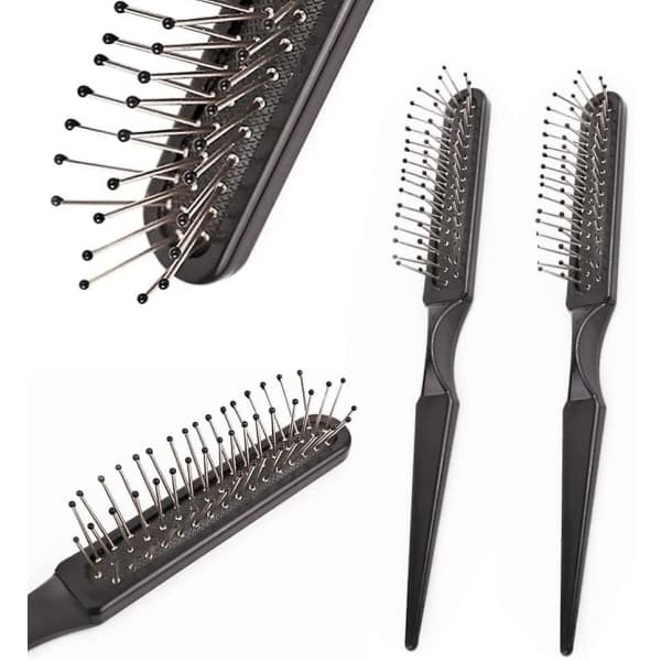 3-pak hårbørster i rustfrit stål til extensions, styling og volumen