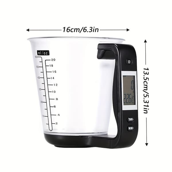 Smart 600 ml målebeger med vekt, termometer og 6-i-1 enhetskonverterer Green