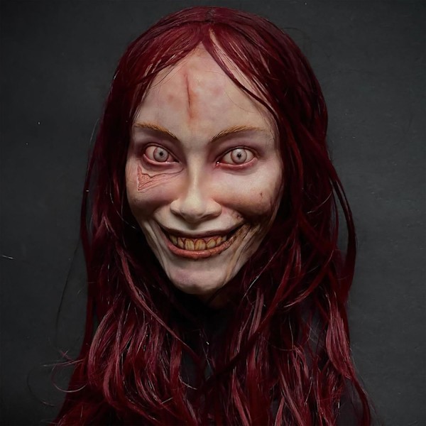 Movehii Halloween Latexmaske, realistiske skræmmende Halloween kostumetilbehør til Halloween Party Carnival Cosplay rekvisitter