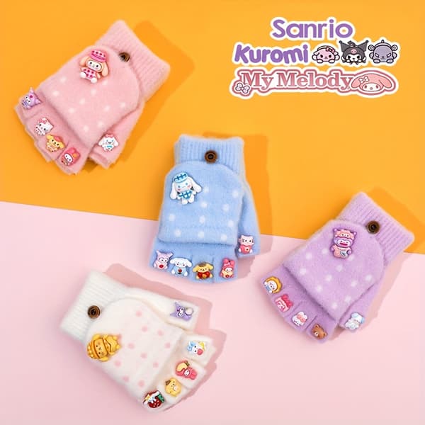 Sanrio Vinterhandskar för barn med animefigurer blue