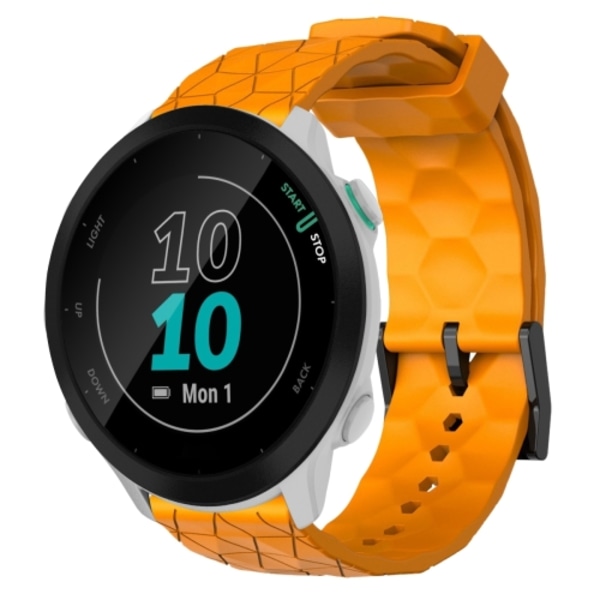 För Garmin Forerunner 55 20 mm jalkapallokuvioinen yksivärinen kello Yellow