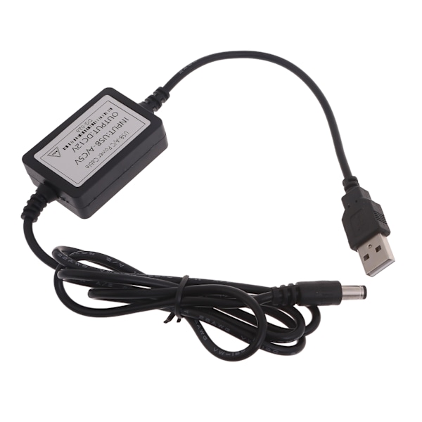 DC5V til DC 12V USB Spenningsomformer Kabel USB - Strøm med 5.5 x 2.1mm 115cm/45'
