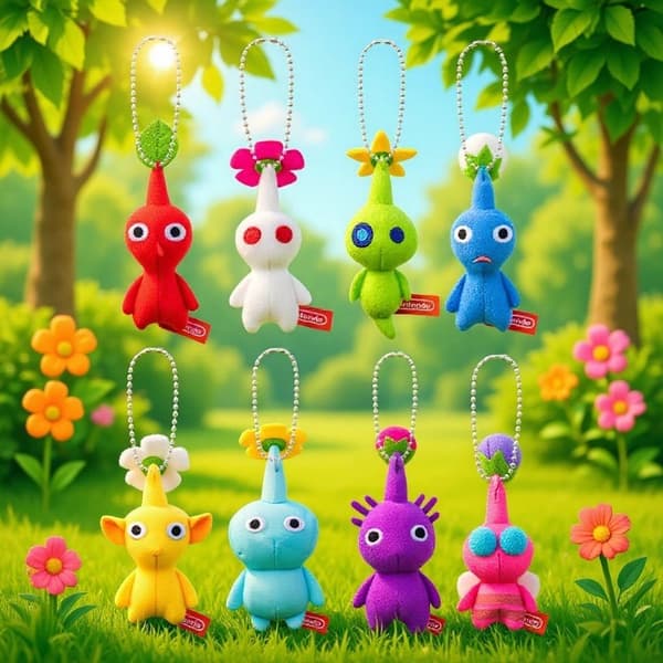 Pikmin Plush Keychain, Cute Mini Plush Figure, Bag Hanger, Game Merchandise for Fans red
