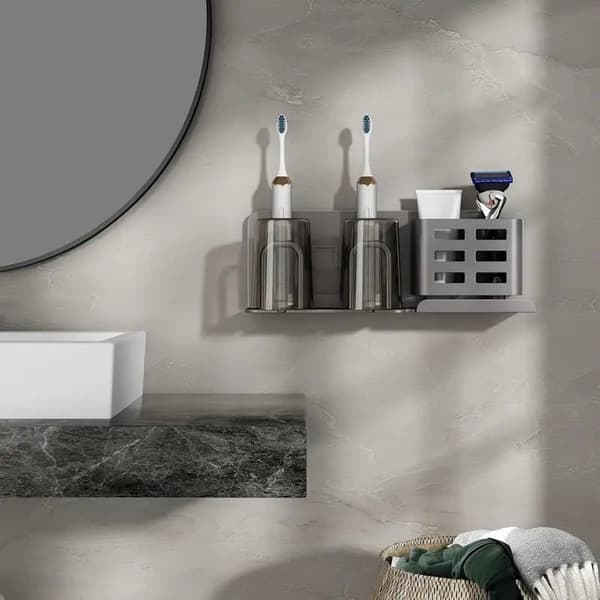 Toothbrush Holder Wall Mounted - Brush Rack for Toothbrushes for Bathroom & Shower 27 cm 27