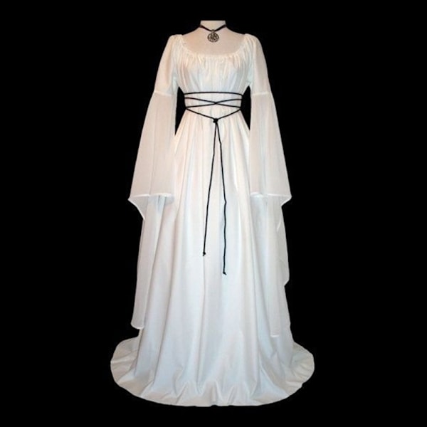 Damekjole Middelalder Victorian Halloween Kjole Sort Black M