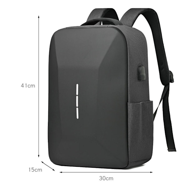 Rento reppu miehille USB-latausportilla, varkaudenesto kova kannettavan tietokoneen laukku ulkoilumatkoille Grey
