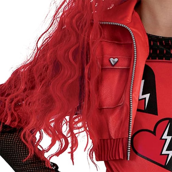 Rød paryk til piger, Descendants 4 The Rise of Red kostumetilbehør 100cm