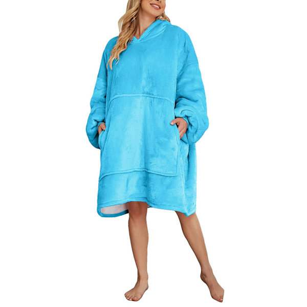 Sherpa Hettegenser Filt, Plysj Pullover Filt med Hette, Oversized Dame...