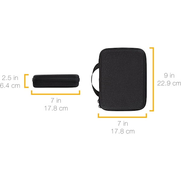 Basics - Keskikokoinen toimintakameran suojakotelo vaahtomuovisisuksella, kannettava ja kevyt, 22,9 x 17,8 x 6,4 cm, yksivärinen, musta D