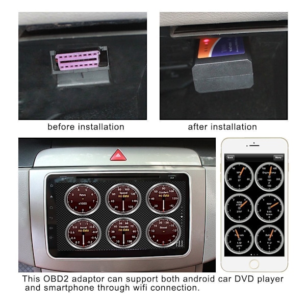 INF OBD II Fejlkodelæser iOS/Apple/Android - WiFi