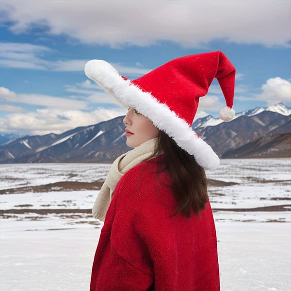 Julenisselue for voksne Unisex Festlig Hodeplagg til Julefest Red