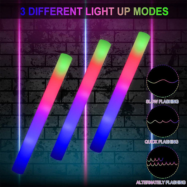 50 Färgglada LED Glow Sticks för Konserter & Klubbar - Färgskiftande Ljusstavar 50pcs