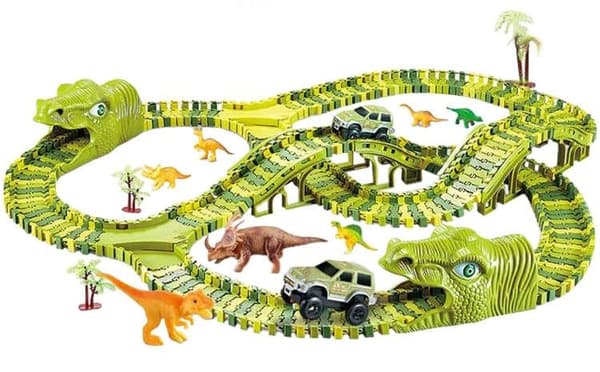 Stor bilbane til børn - dinosaur-FA- Green