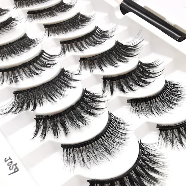 10 par magnetiska ögonfransar Eyeliner Liquid & Pincet Set Set 2-Thick
