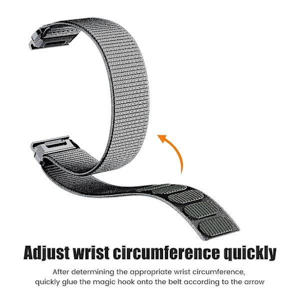 För Garmin Tactix 7 Pro/Fenix 7X/Fenix 6X Pro 26mm Nylon klockarmband handledsrem ersättning Svart, Svart Black, Black Style B Other Smartwatch Model