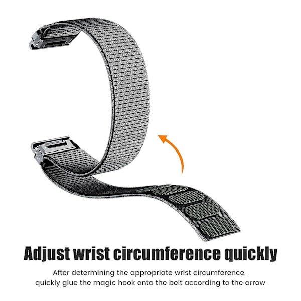 Til Garmin Tactix 7 Pro/Fenix 7X/Fenix 6X Pro 26mm Nylon urrem håndledsrem erstatning Black, Black Black, Black Style B Other Smartwatch Model