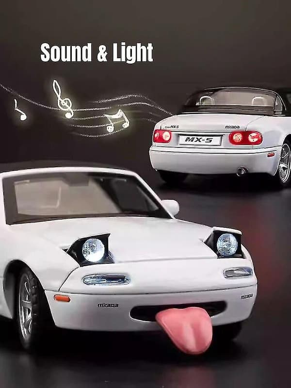 Miniature Mazda MX-5 Støbt Model med Lyd & Lys, Legetøjsbil med Døre der Kan Åbnes til Børns Samling [GPA] Red
