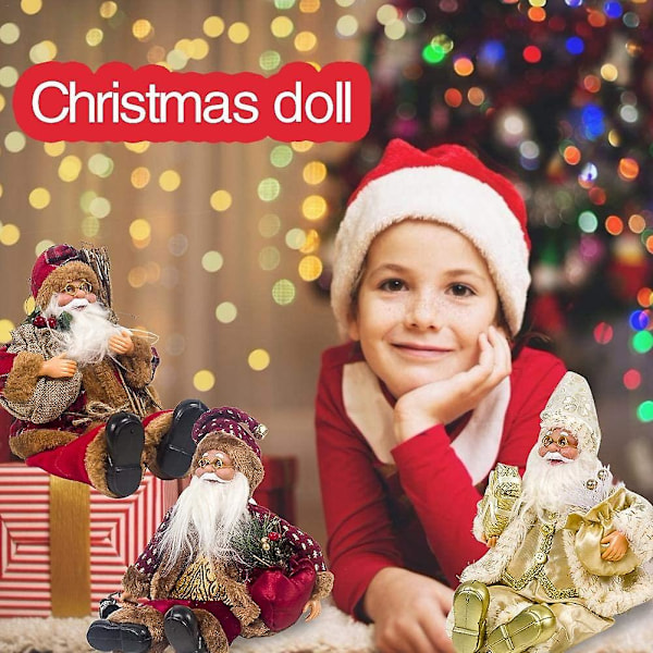 Sittende Julenisse Juledekorasjon dekorasjon for vindu Dis