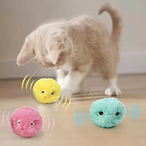 Interaktiv Boll Plysch Pipande Boll Husdjursleksak Gul yellow EVA