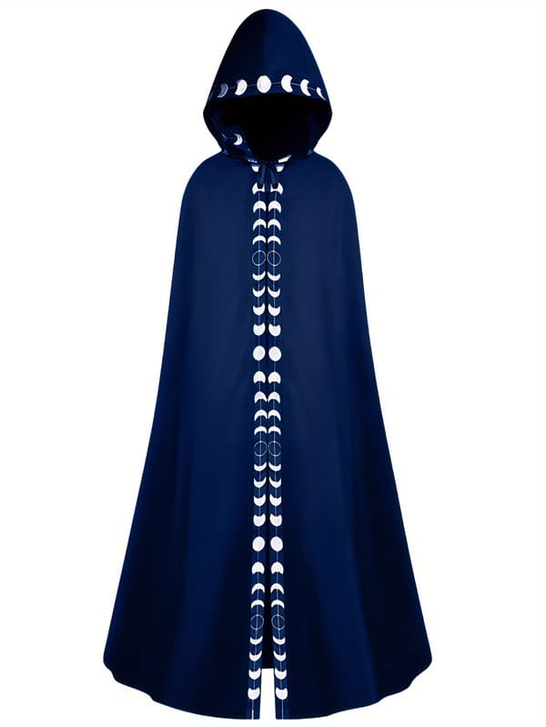 Hætteklædt kappe til voksne Middelalder Renæssance Cosplay Kostume til Halloween og Rollespil S Blue