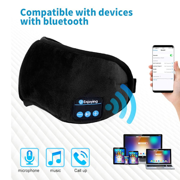 Langaton Bluetooth-stereonauhakkuiset kuulokkeet, unimaski, harmaa gray