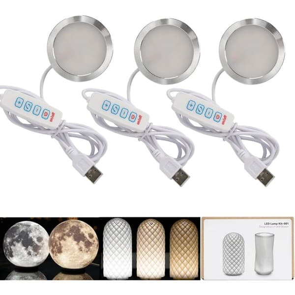 LED 001 Three Colors for Bambu Lab Makerworld 3D Printing Lamp Kit Spare Parts 5V USB Powered Warm Light 3000K