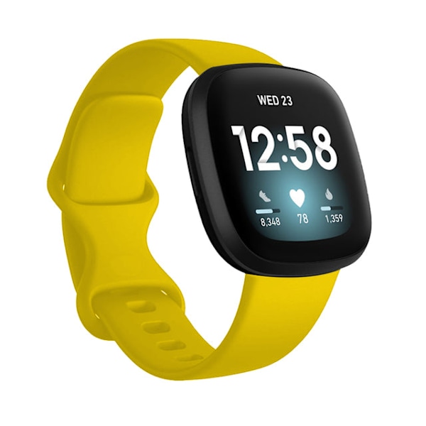 Fargerikt armbånd Håndleddsrem for Fitbit Versa 3 klokke Mykt bånd Correa for Fitbit Sense Versa3 klokkebånd Tilbehør Gul Yellow L