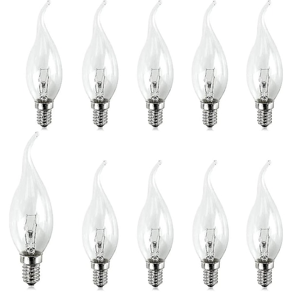 10-pack små skruvformade glödlampor 25 klara Edison skruvformade flamspetslampor Ses E14 240v av Brightfour