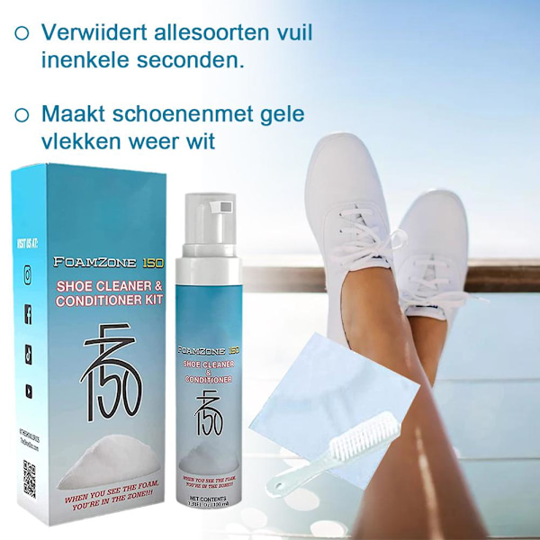 100ml Sko-rens for Sneakers, Tennis, Lær, Hvite Sko - F