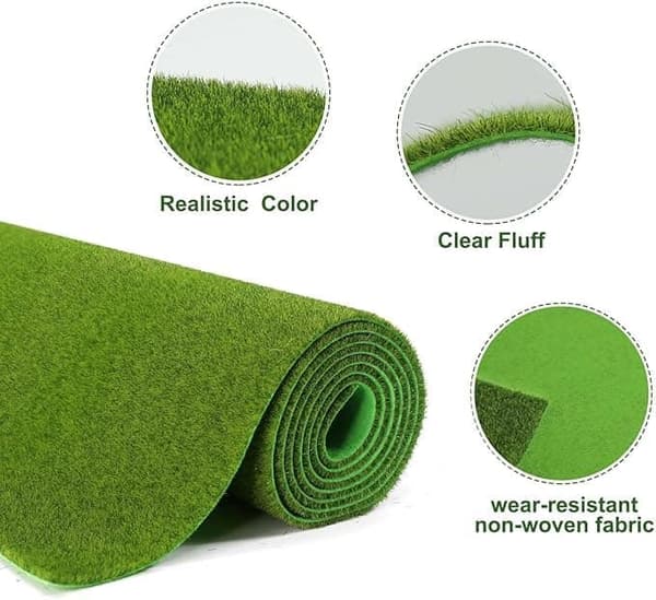 Artificial Grass Mat for Model Building 0.5x0.5m – Decorative Grass for Trains, Diorama, Hobby & DIY