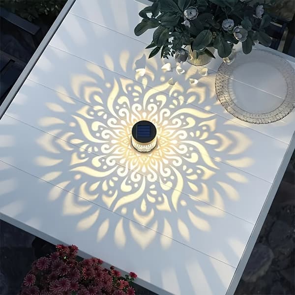 Solar Væglampe Mandala Mønster LED til Have Terrasse Trapper Gårdhave Not provided 1-Pack Solar