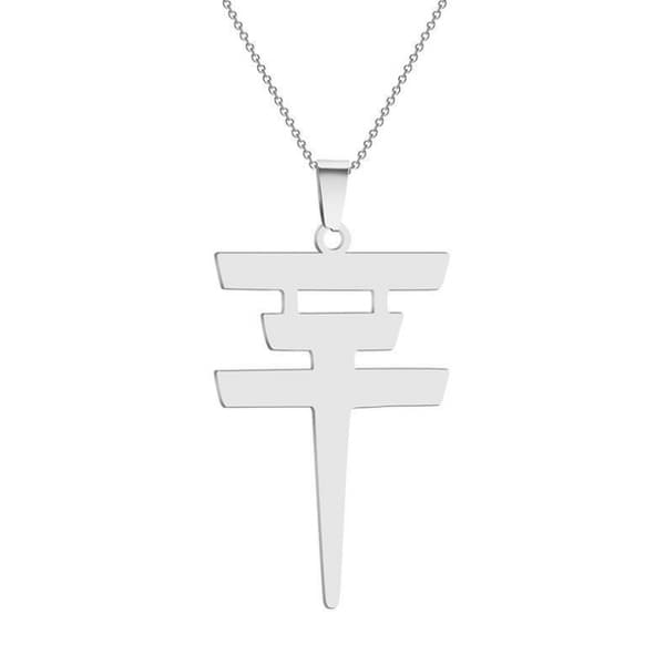 (Sølv) Halskæde i rustfrit stål Tokio Hotel Logo Vedhæng Bill Kaulitz