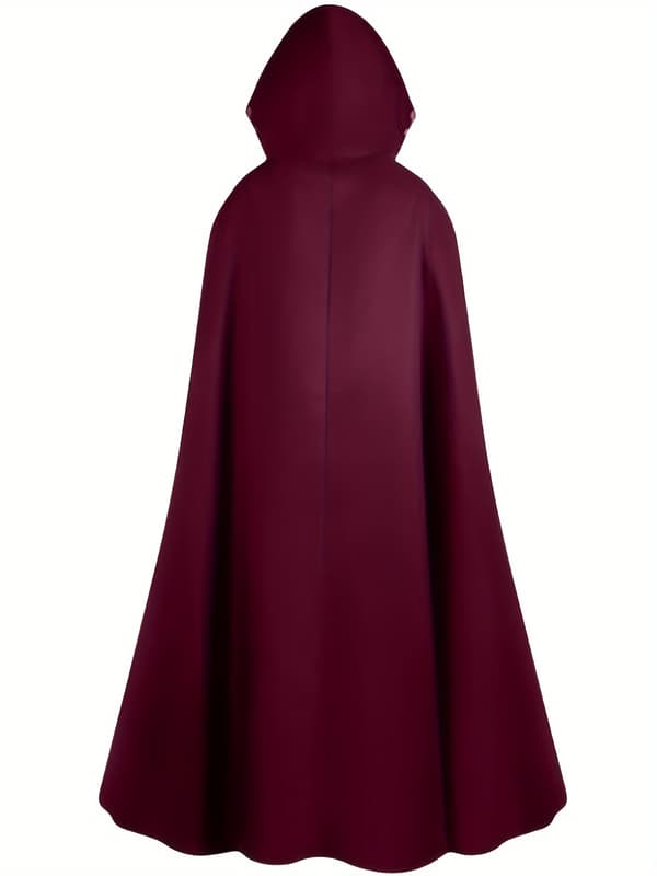 Hættekape til voksne Middelalder Renæssance Cosplay Kostume til Halloween og Rollespil XL Deep Red