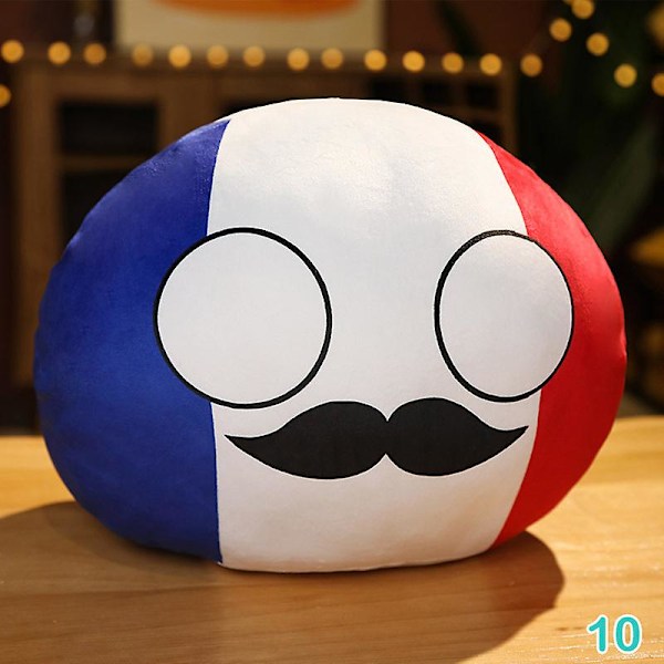 10cm Landboll Plyschleksak Polenboll Hängande Countryball Fylld Barn Dock DB France